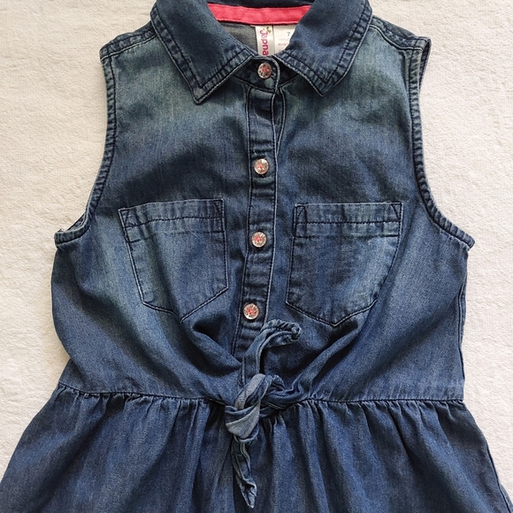 DENIM CHAMBRAY SLEEVELESS GIRLS DRESS - Picture 2 of 11